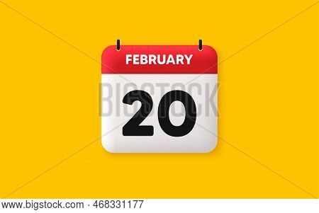 Calendar Date 3d Icon. 20th Day Of The Month Icon. Event Schedule Date. Meeting Appointment Time. Ag