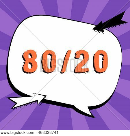Writing Displaying Text 80 To 20 Percent. Pareto Principle Of Factor Sparsity Statistical Distributi
