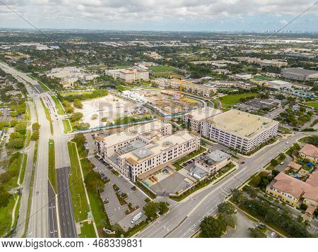 Davie, Fl, Usa - January 3, 2022: Aerial Photo Hca Florida University Hospital