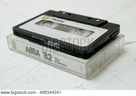 Jakarta, Indonesia - January 06 , 2023 : Original Cassette Tape, Album The Visitors From The Band Ab