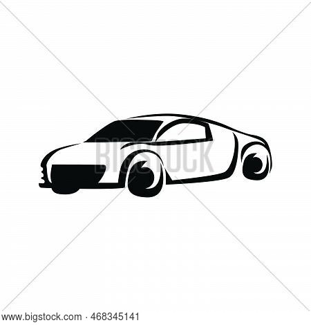 Black Car Logo Icon Concept Illustration For Print, Decoration, Element Design And Background