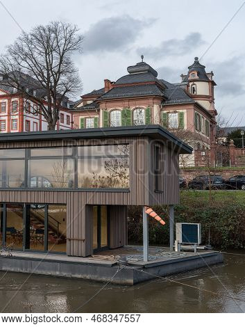 Houseboat At The Confluence Of The Nidda And Main River