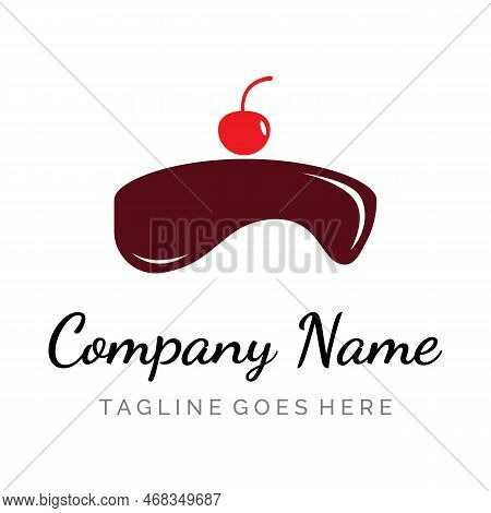 Cake Or Bakery Logo Template Vector Design.sweet Cake, Birthday Cake, Cup Cake, Cake With Cherries.