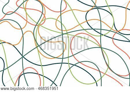 Abstract Background With Colored Lines. Smooth And Rounded Lines In Different Colors