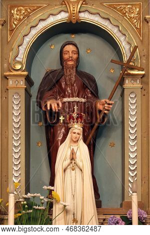 Karlovac, Croatia - July 06, 2012: Altar Of St. Anthony The Hermit In The Parish Church Of St. Franc
