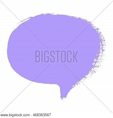Violet Empty Message Bubble On White Background.