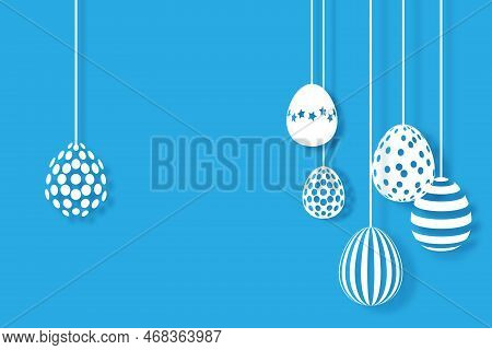 Spring Background With Paper Cut Easter Eggs