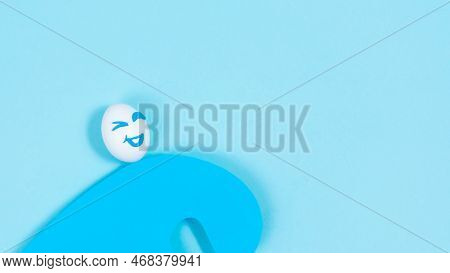 An Egg With A Cheerful Expression Rushing On A Wave Of Good Luck. The Concept Of A Successful Life P