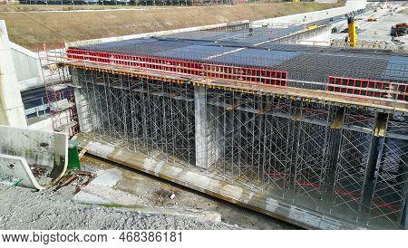 Highway Construction Site View. Civil Engineering