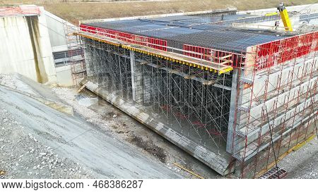 Highway Construction Site View. Civil Engineering
