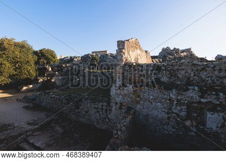 Angelokastro Castle Near Palaiokastritsa And Krini, Corfu Island, Ionian Sea, Central Corfu And Diap
