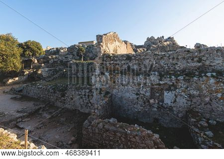 Angelokastro Castle Near Palaiokastritsa And Krini, Corfu Island, Ionian Sea, Central Corfu And Diap