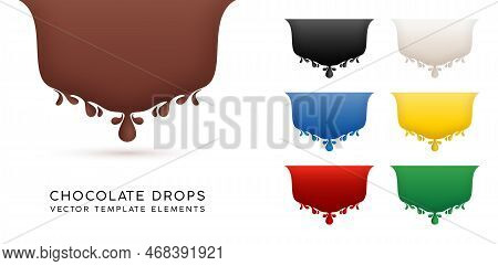 Illustration A 3d Realistic Liquid Drops Elements Concepts Isolated White Backgrounds With Seven Col
