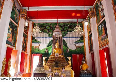 Ancient Antique Buddha Statue For Thai People Traveler Travel Visit And Respect Praying Blessing Wis