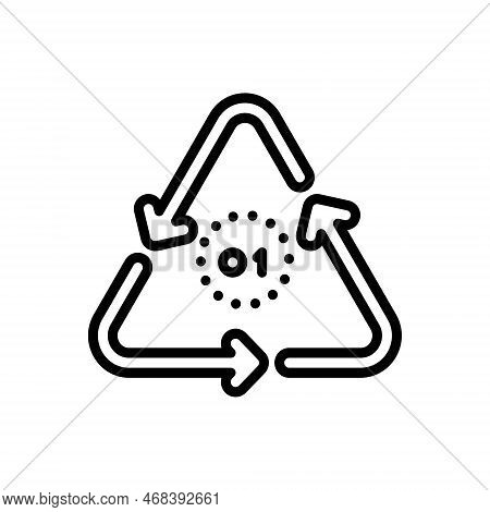 Black Line Icon For Pete Pap Pp Recycle Hdpe Ldpe Arrow Curve Points
