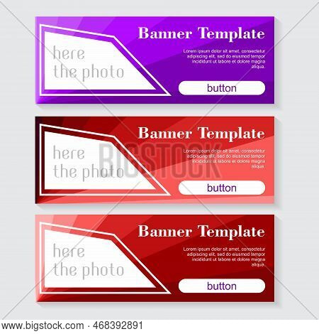 The Template For The Banner. Set Of Abstract Banners For Internet Resources