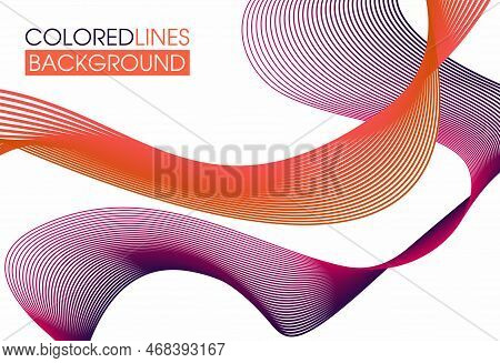 Colorful Abstract Background . Multicolored Interlacing Lines Stretching Into The Distance . Suitabl