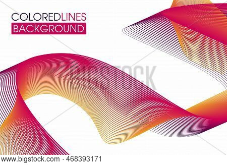 Colorful Abstract Background . Multicolored Interlacing Lines Stretching Into The Distance . Suitabl