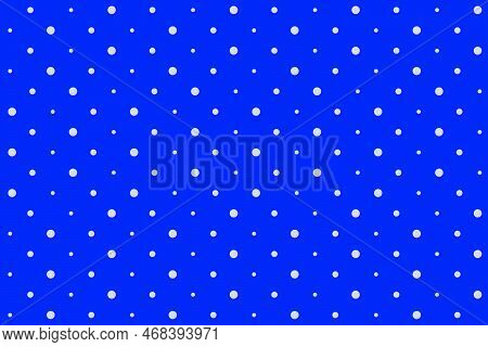 Seamless Texture In A Minimalistic Style. Bright Blue Background With Dots. Eps 10