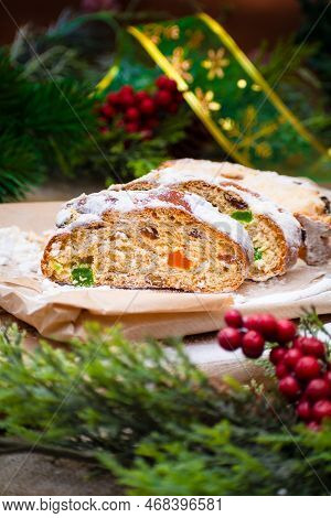 Christmas Stollen Its A Traditional Dresdner German Christmas Cake Stollen With Raising, Berries And
