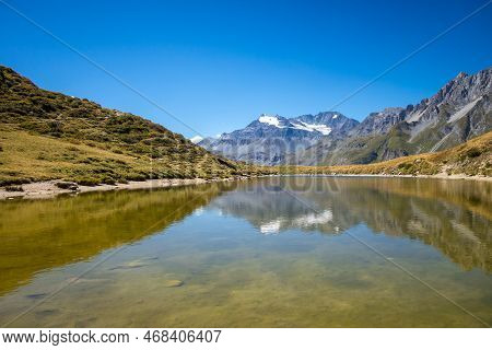 Lake Of The Nail, Lac Du Clou, In Pralognan Mountains, French Alps