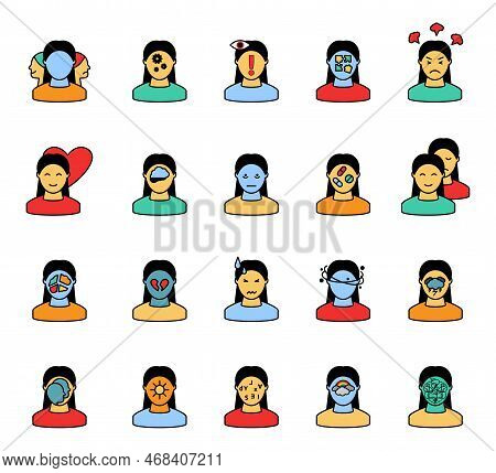 Mental Disorder. Psychiatric Illnesses. Schizophrenia And Dyslexia. Psychological Health. Stress Ico