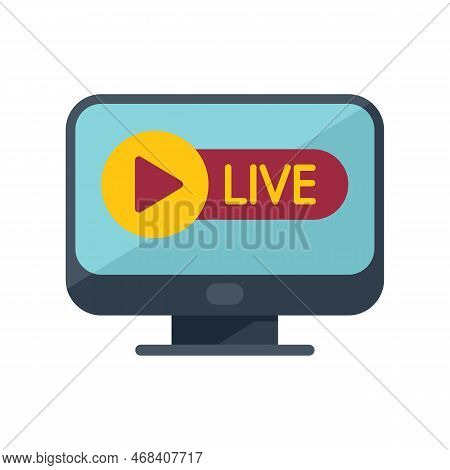 Live Reportage Icon Flat Vector. Camera Interview. Cred Report Isolated