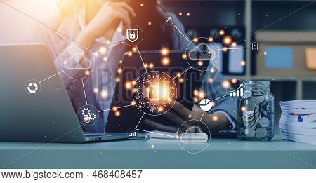 Digital Transformation Technology Strategy, Iot, Internet Of Things. Transformation Of Ideas And The