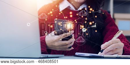 Digital Transformation Technology Strategy, Iot, Internet Of Things. Transformation Of Ideas And The