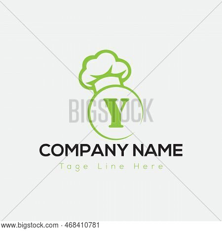 Chef Logo On Letter Y Template. Restaurant On Y Letter, Initial Food Sign Concept, Food House Logo I