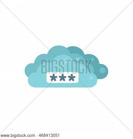 Data Cloud Password Recovery Icon Flat Vector. Page Log. Screen Secure Isolated