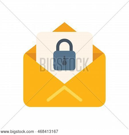 Security Mail Icon Flat Vector. Page Log. Mobile Design Isolated