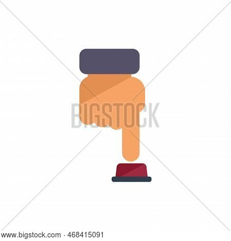 Button Control Icon Flat Vector. Work Remote. Clipboard Center Isolated