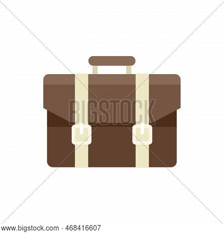 Portfolio Briefcase Icon Flat Vector. Work Bag. Leather Man Isolated