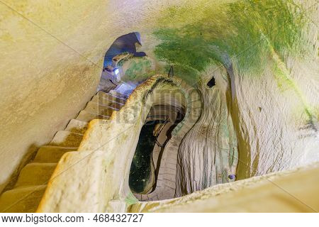 View Of Ancient Cave With A Staircase, In Bet Guvrin National Park, South-central Israel