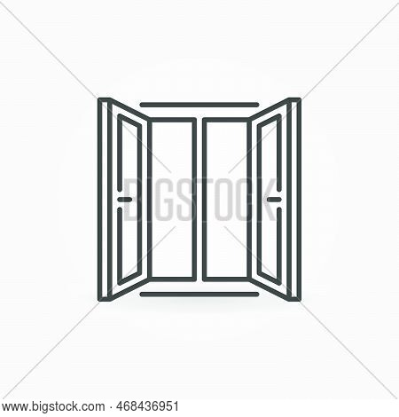 Wide Open Window Vector Thin Line Concept Icon Or Symbol