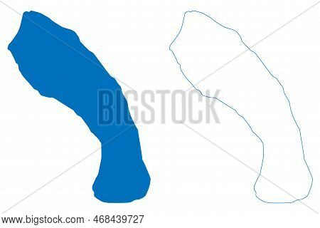 Lake Nainital (republic Of India) Map Vector Illustration, Scribble Sketch Naini Map