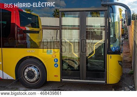 Felanitx, Spain; January 04 2023: Hybrid Electric Bus Of The Public Company Tib, Transport Of The Ba