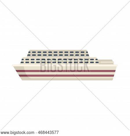 Fast Ferryboat Icon Flat Vector. River Ship. Water Sea Isolated