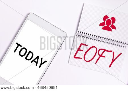 Inspiration Showing Sign Eofy. Business Approach A Mega Sale Held On An End Of A Financial Year