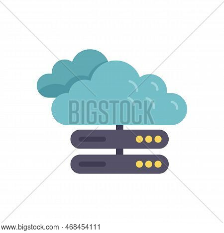 Cloud Data Icon Flat Vector. Crm Database. Software Consumer Isolated