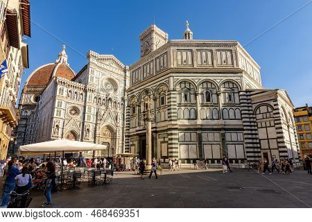Cathedral Of Saint Mary Of The Flower (cattedrale Di Santa Maria Del Fiore) Or Duomo Di Firenze And 