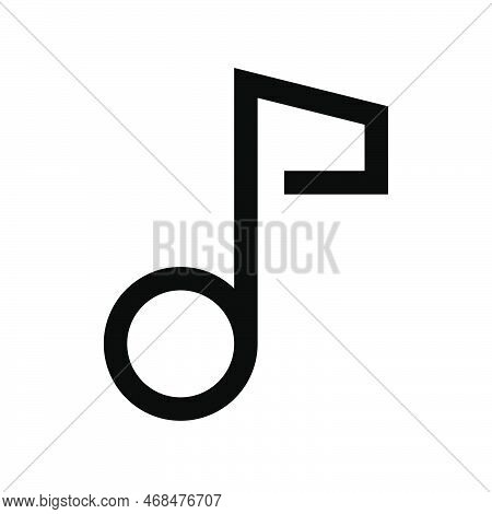 Music Note Icon Line Isolated On White Background. Black Flat Thin Icon On Modern Outline Style. Lin
