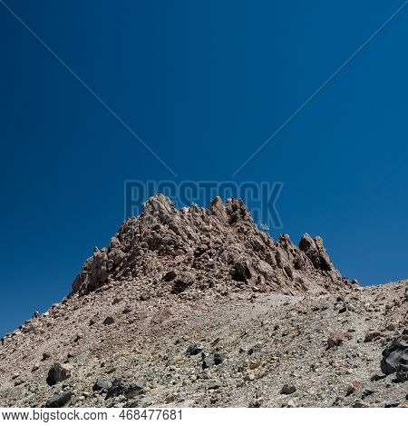 Solar Panel Peeks Out On Top Of Lassen Peak In Lassen Volanic National Park