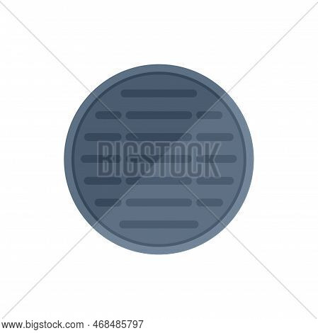 Safety Manhole Icon Flat Vector. City Lid. Pir Circle Isolated