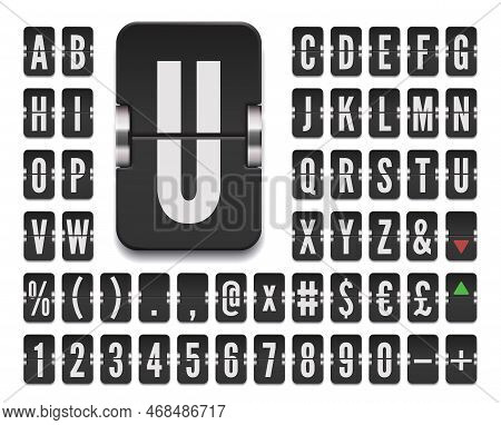 Airport Mechanical Flip Scoreboard Terminal Alphabet Font With Numbers To Display Stock Exchange Rat
