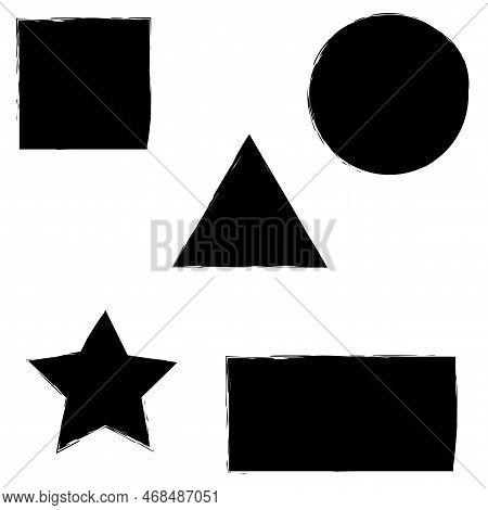 Geometric Shapes Frames. Trendy Design. Geometric Shape. Vector Illustration. Stock Image.