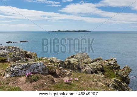 Skokholm ostrov West Wales pobřeží poblíž ostrova Skomer