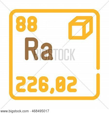 Radium Chemical Element Color Icon Vector. Radium Chemical Element Sign. Isolated Symbol Illustratio