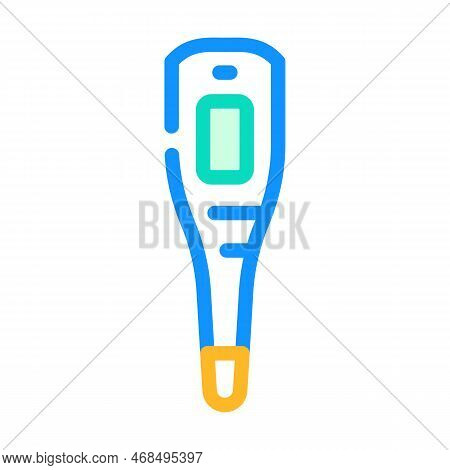 Oral Thermometer First Aid Color Icon Vector. Oral Thermometer First Aid Sign. Isolated Symbol Illus